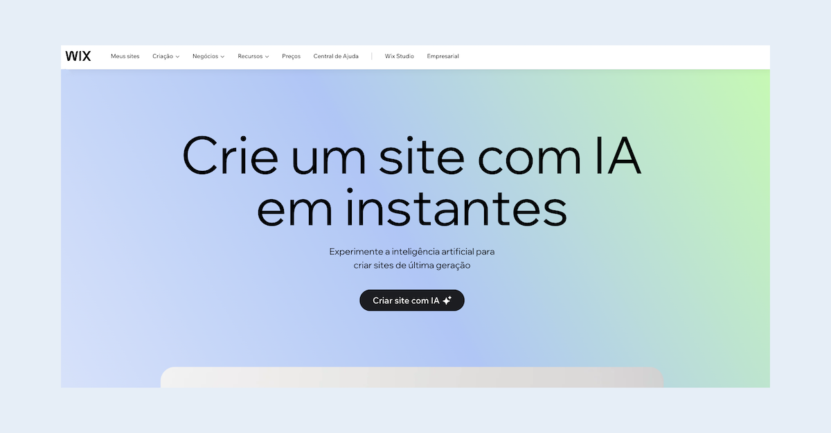 Site com IA Wix