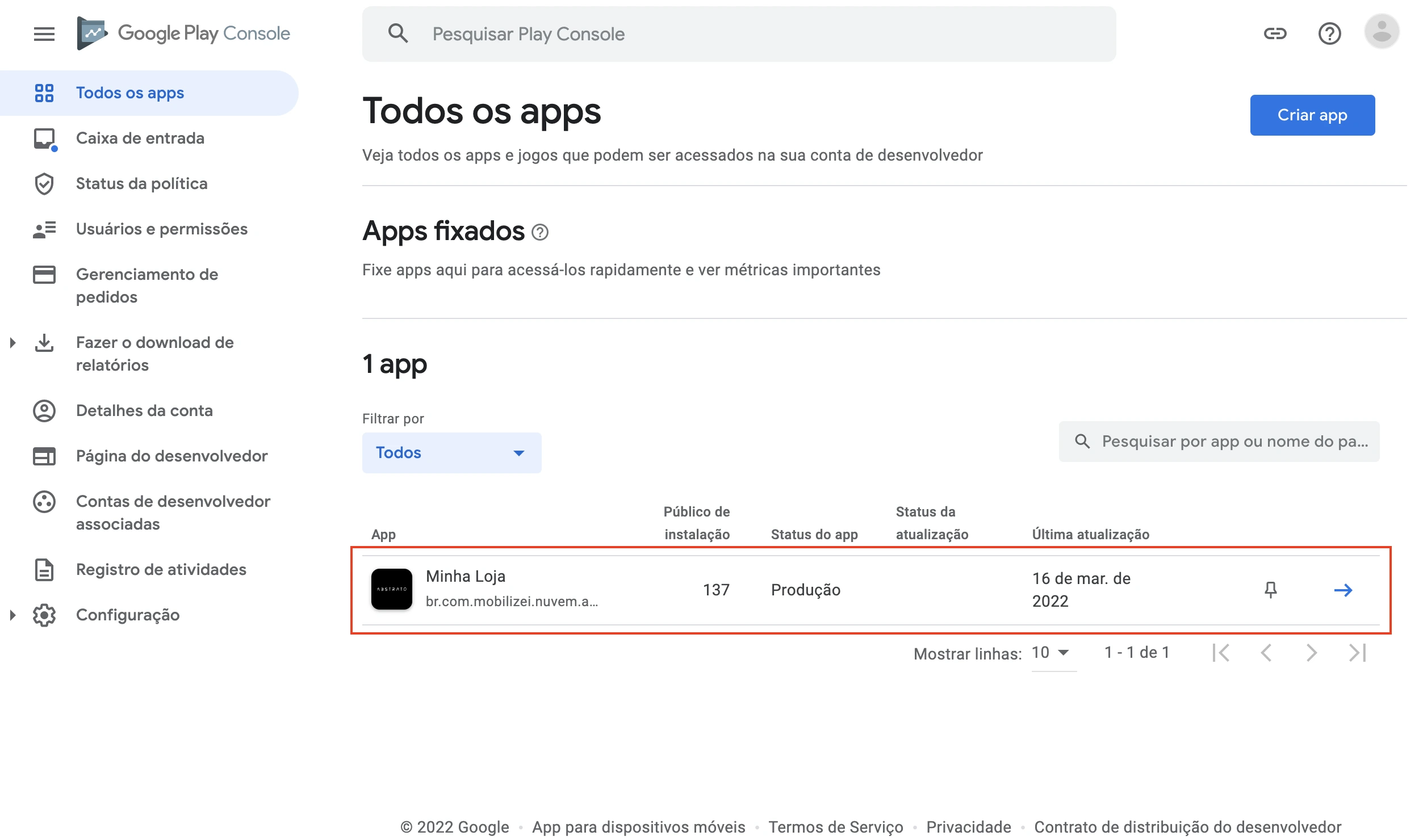 Como desativar a assinatura de aplicativos no Google Play Console?